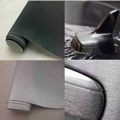 Brushed Gunmetal Aluminium Car Vinyl Wrap Film 152cm x 100cm Silver Brushed Aluminium G990