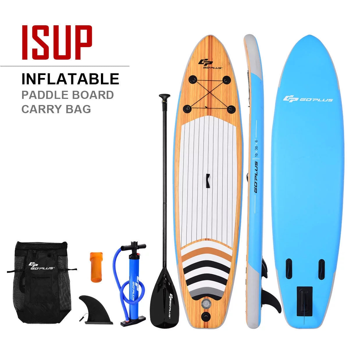 10' Inflatable Stand up Paddle Board with Bag Paddle Fin M6739