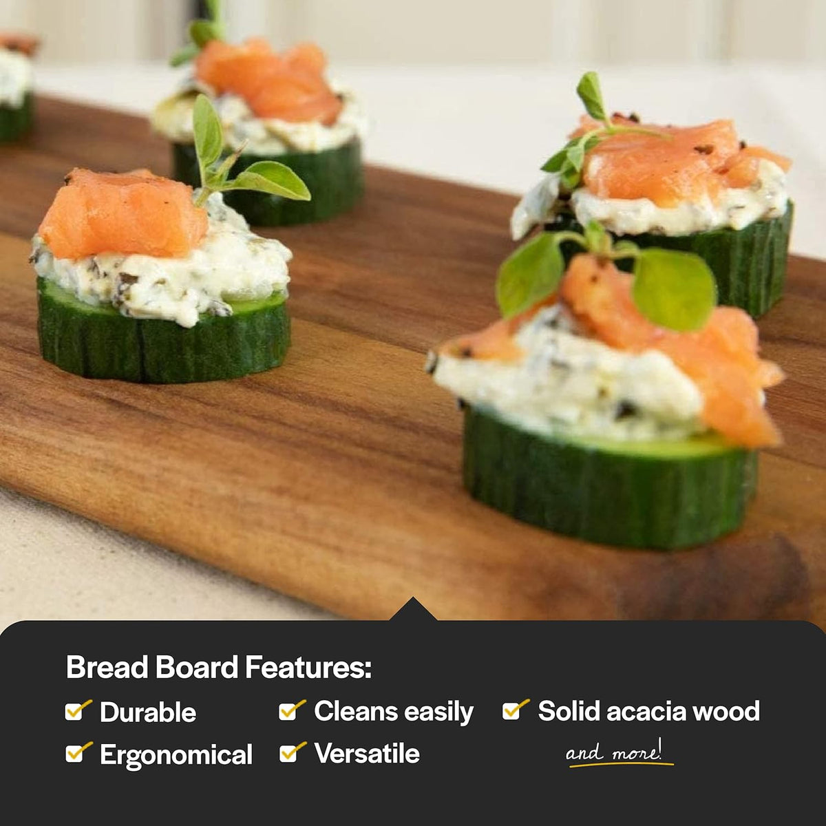 Acacia Wood Bread Board 36 x 10 inch Cutting Board I11079