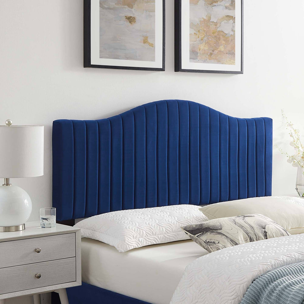 Navy Performance Velvet King/California King Headboard A84641