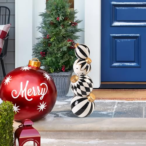 Black and White Checkered Resin Snowman Christmas Decorations Q547560