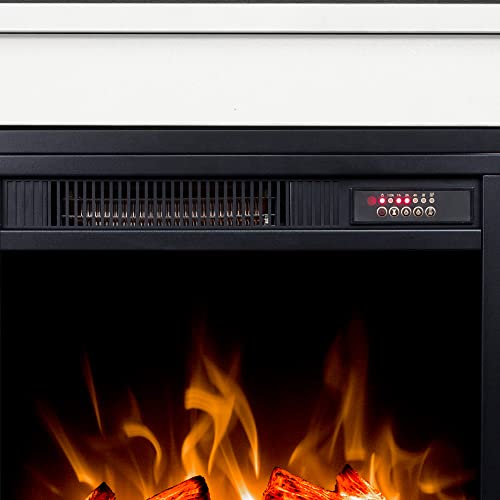 White 4 Cubby Electric Fireplace TV Stand D744
