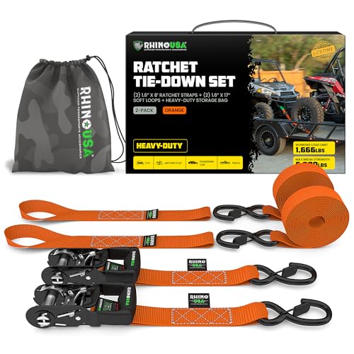 Heavy Duty Ratchet Straps 4-Pack Black X56714