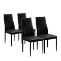 Set of 4 Black PU Leather Dining Side Chairs A374