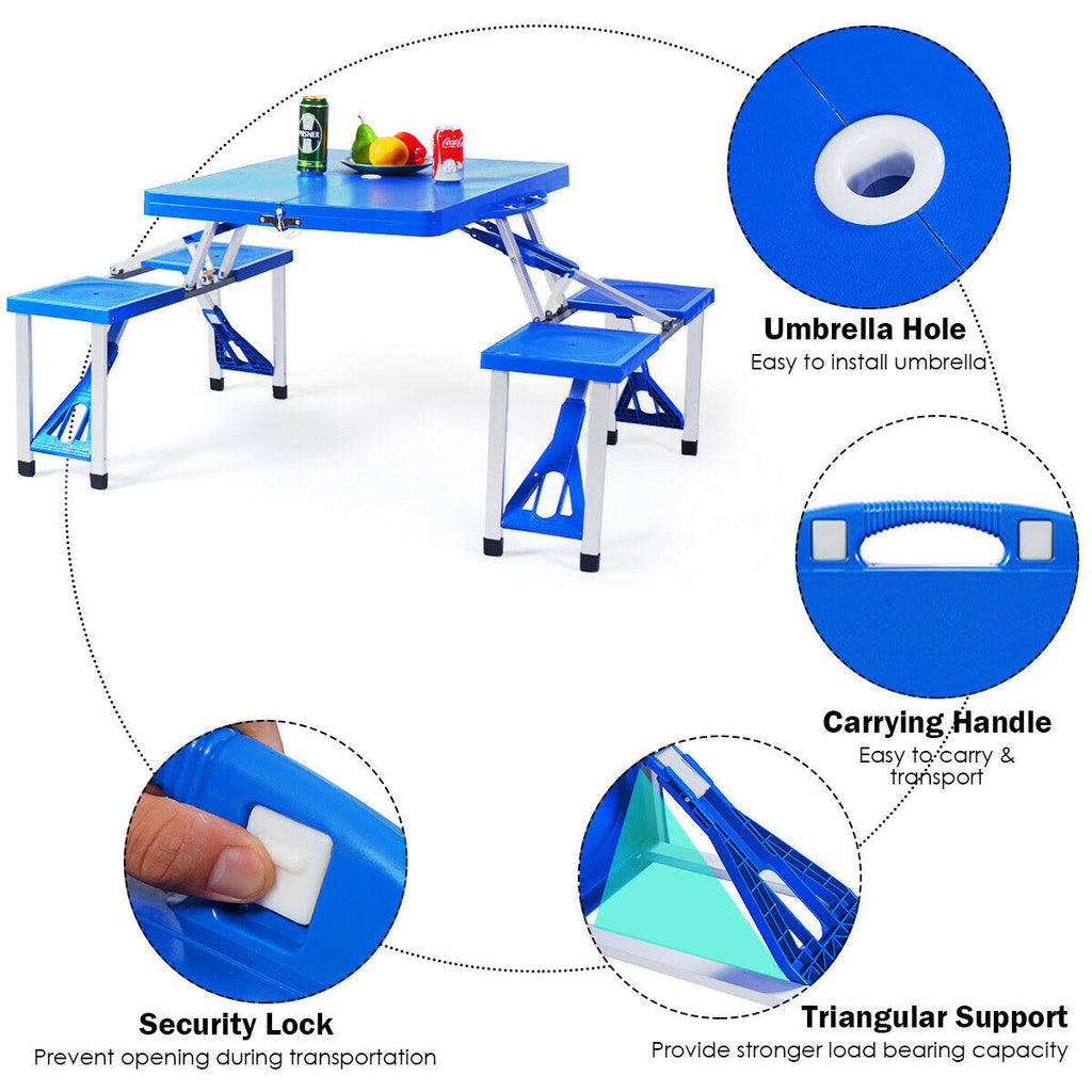 Folding Camping Table and Bench Set I98430