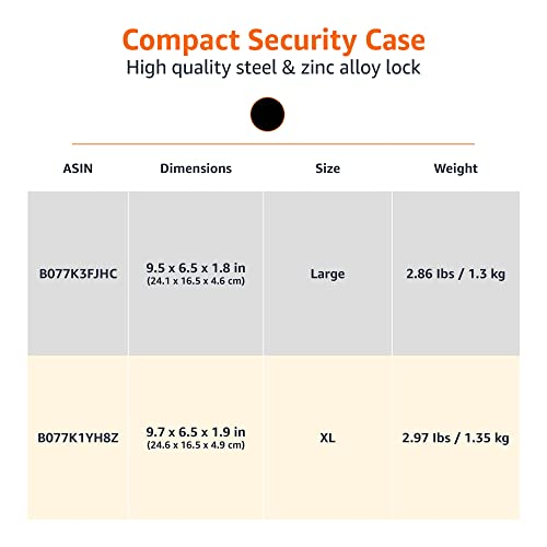Large Black Portable Security Case Lock Box F40512