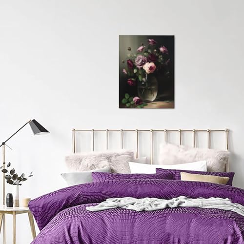 Watercolor Gothic Rose Floral Canvas Wall Art Unframed D34643