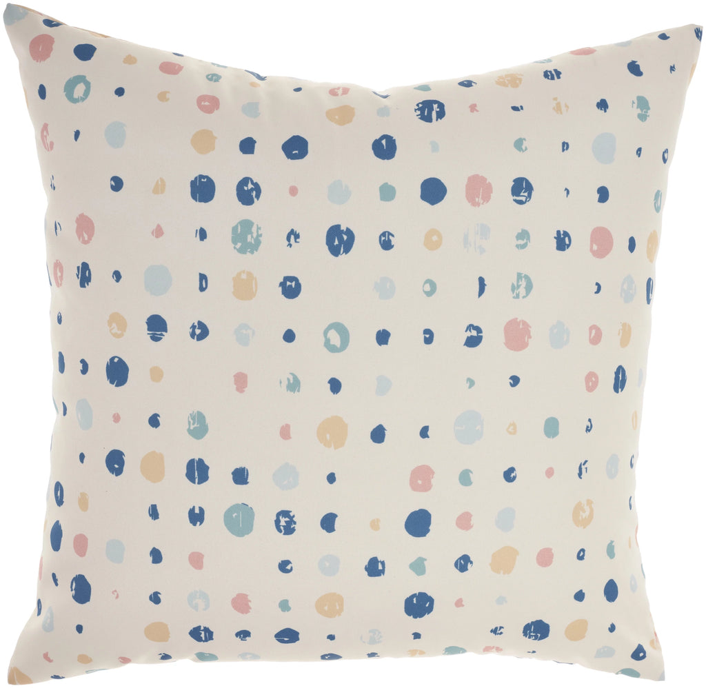 Blue Ivory Indoor Outdoor Washable Throw Pillow P4286