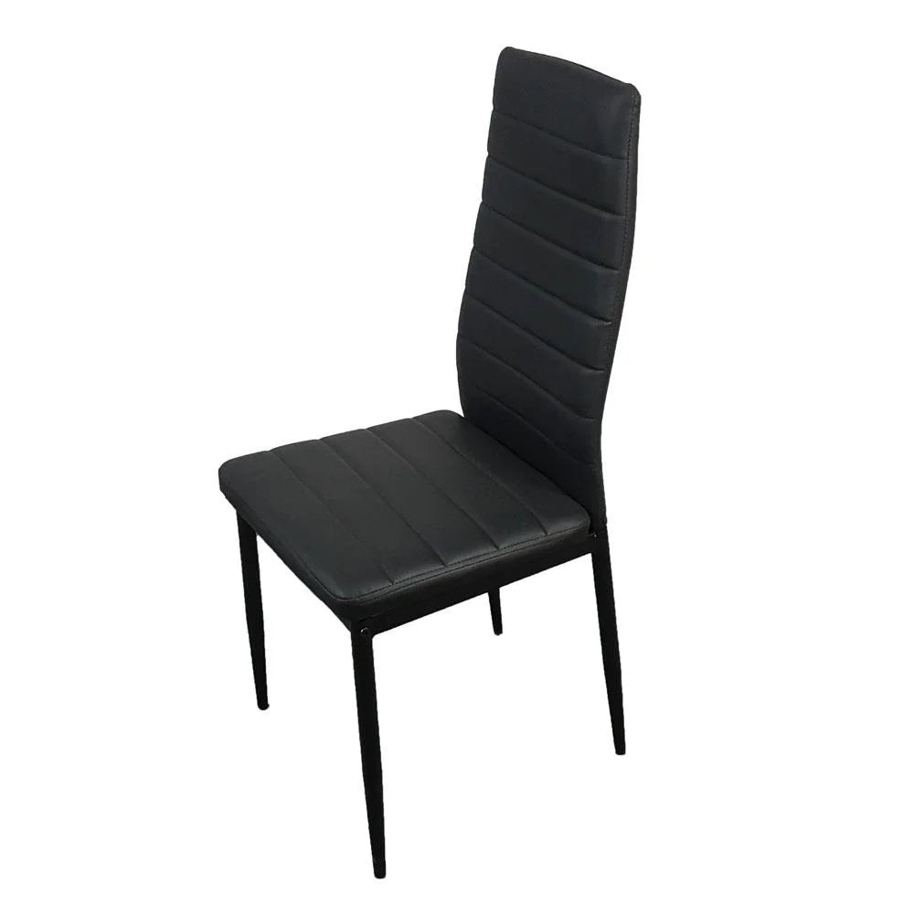 Set of 4 Black PU Leather Dining Side Chairs A374