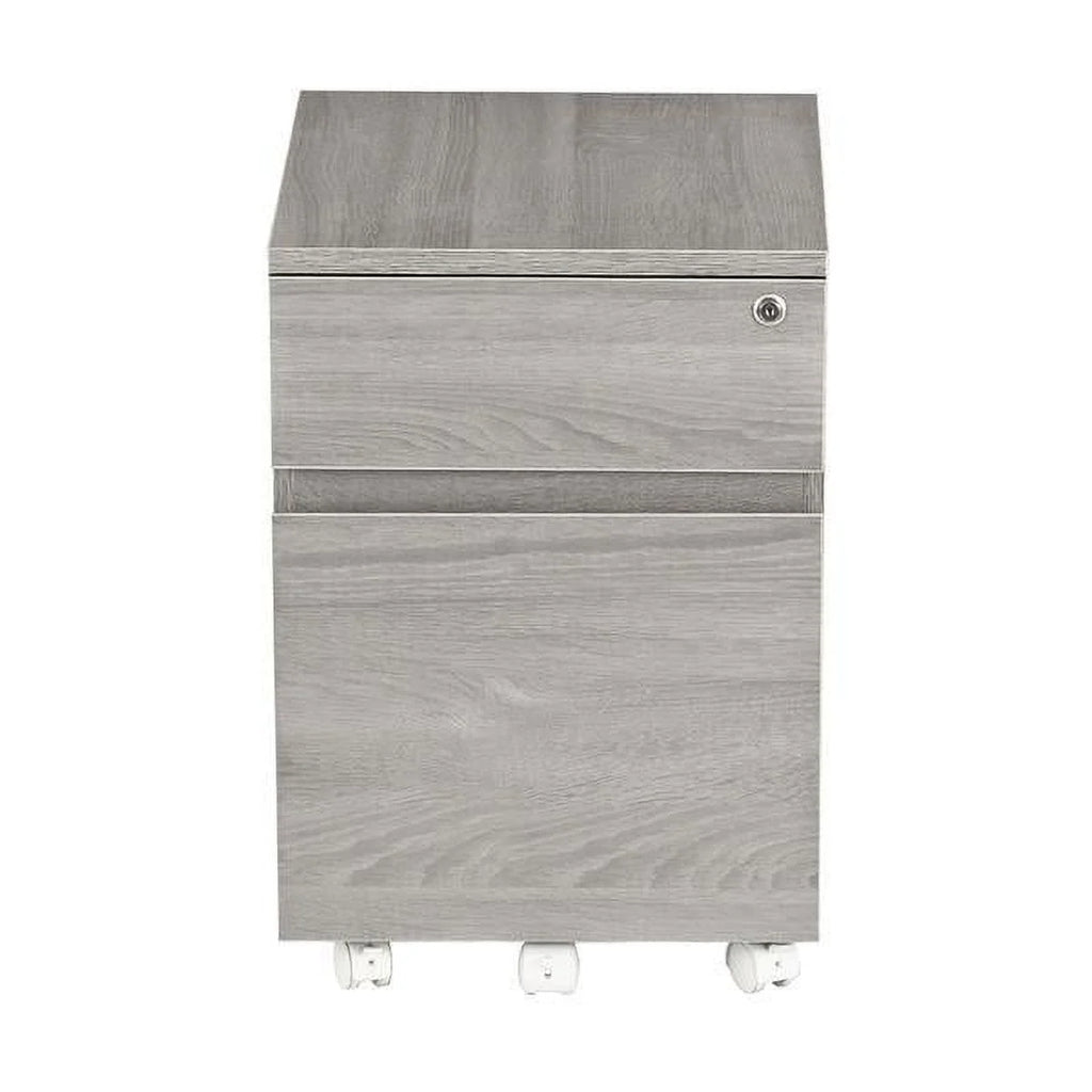Grey Two Drawer Vertical Filing Cabinet with Lock W40589