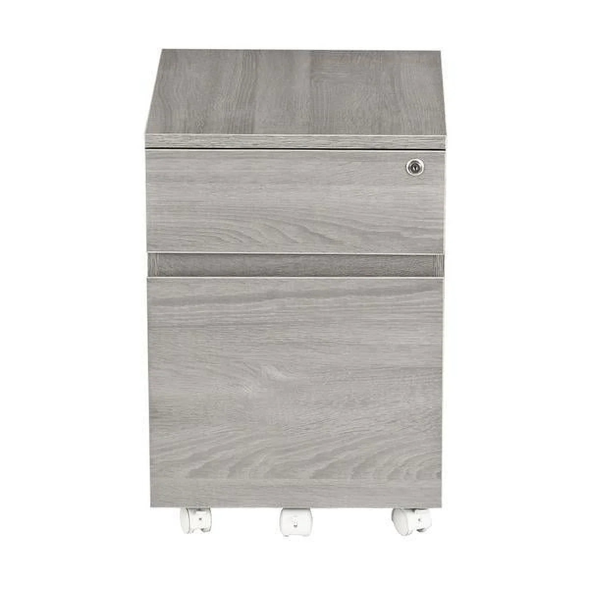 Grey Two Drawer Vertical Filing Cabinet with Lock W40589