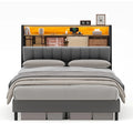 Full Size Bed Frame with Storage Headboard and Charging Station H51691