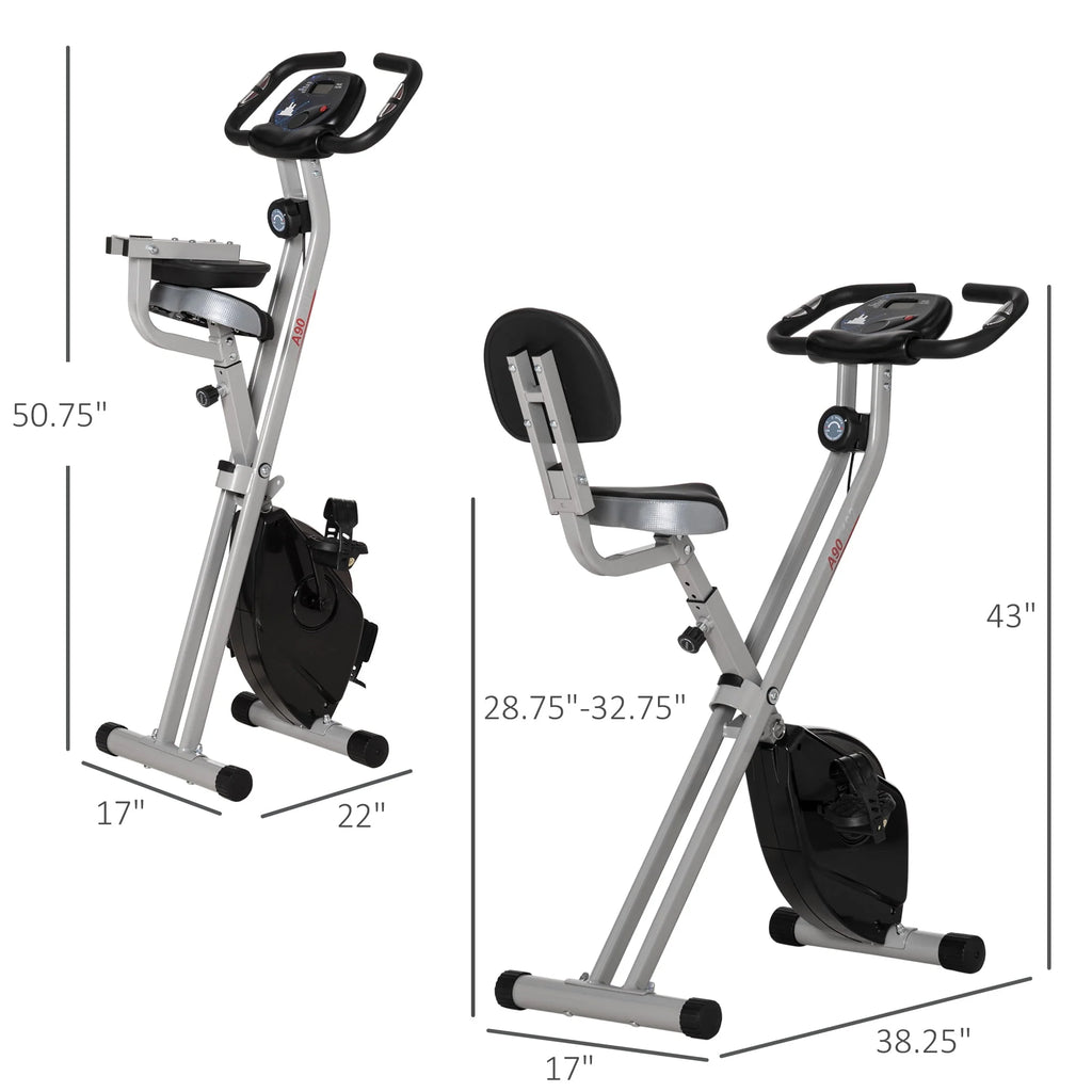 Folding Upright Stationary Indoor Bike with 8 Levels of Magnetic Resistance M467067