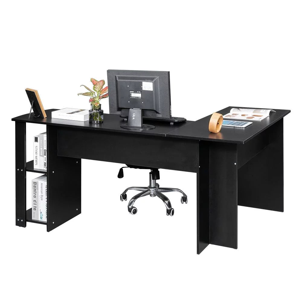 L-Shaped Computer Desk with Bookshelves W364566
