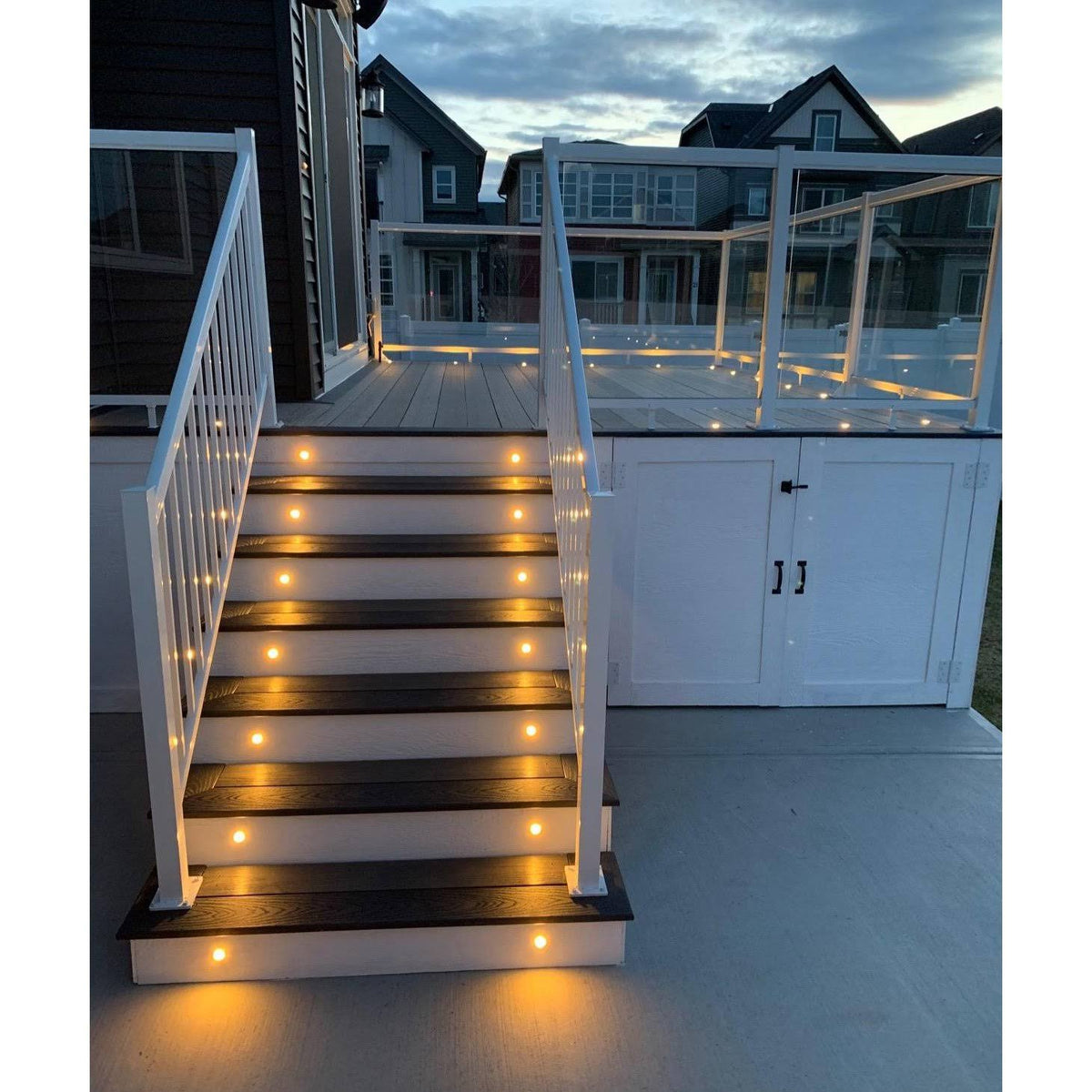 10-pcs 12V IP67 Waterproof Recessed LED Deck Light Kits R370