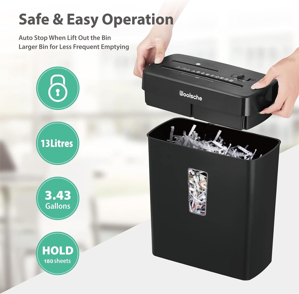 8-Sheet Cross Cut Paper Shredder with 3.43-Gallon Visible Bin, P-4 Security Level Y431