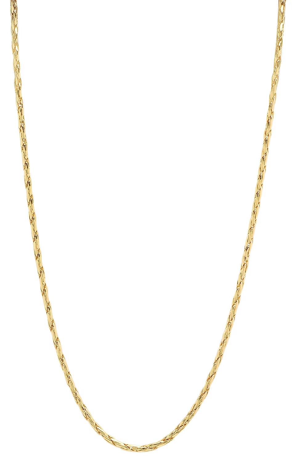 14k Yellow Gold Plated Braided Wheat Chain Necklace, 20 inches C8856
