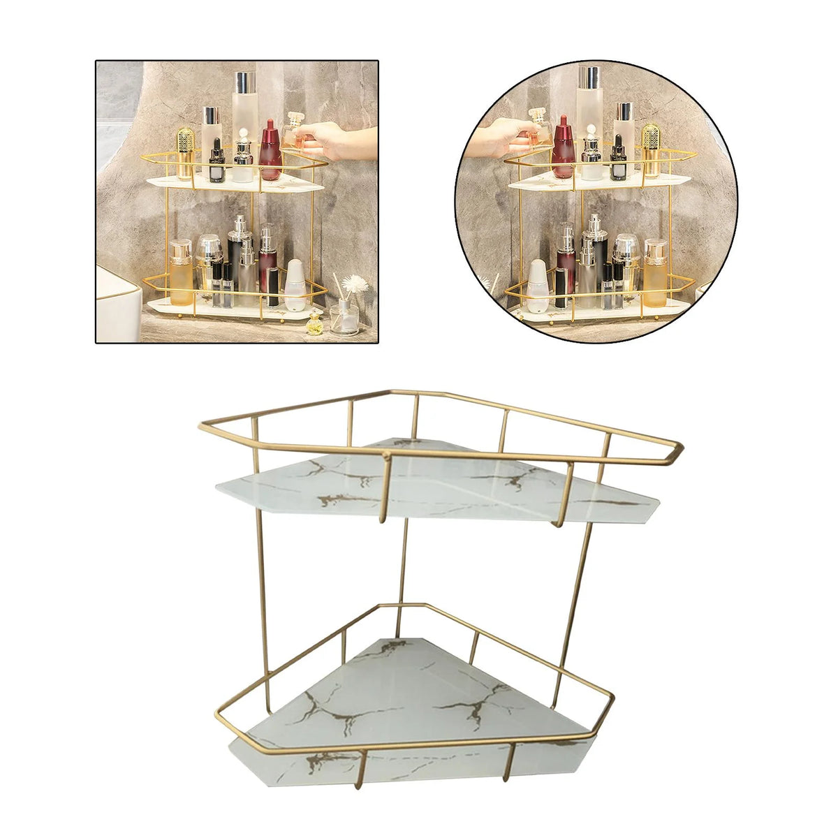 White Bottom Bathroom Storage Rack I7939