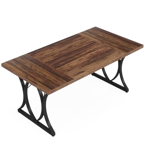Brown Black Rectangle Dining Table U22658