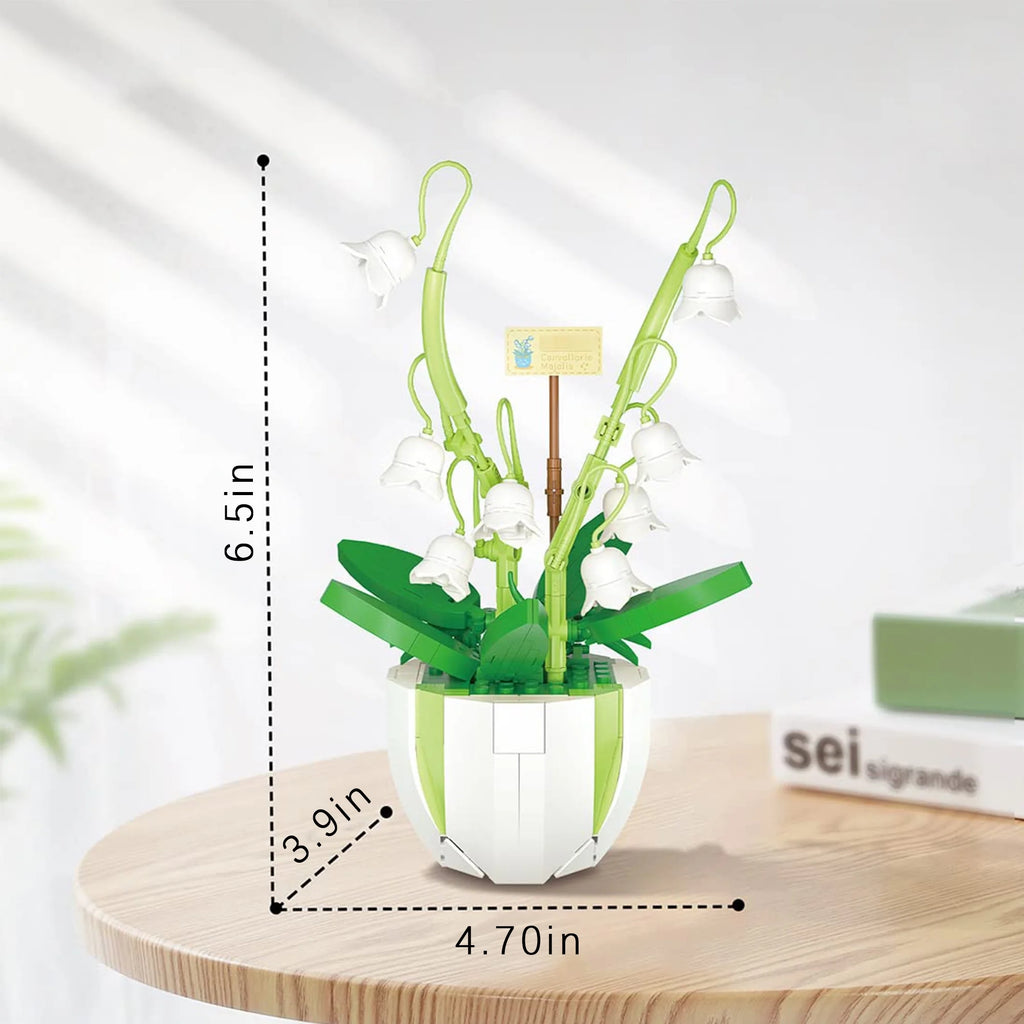 White Bell Orchid Bouquet Building Block Set V61741