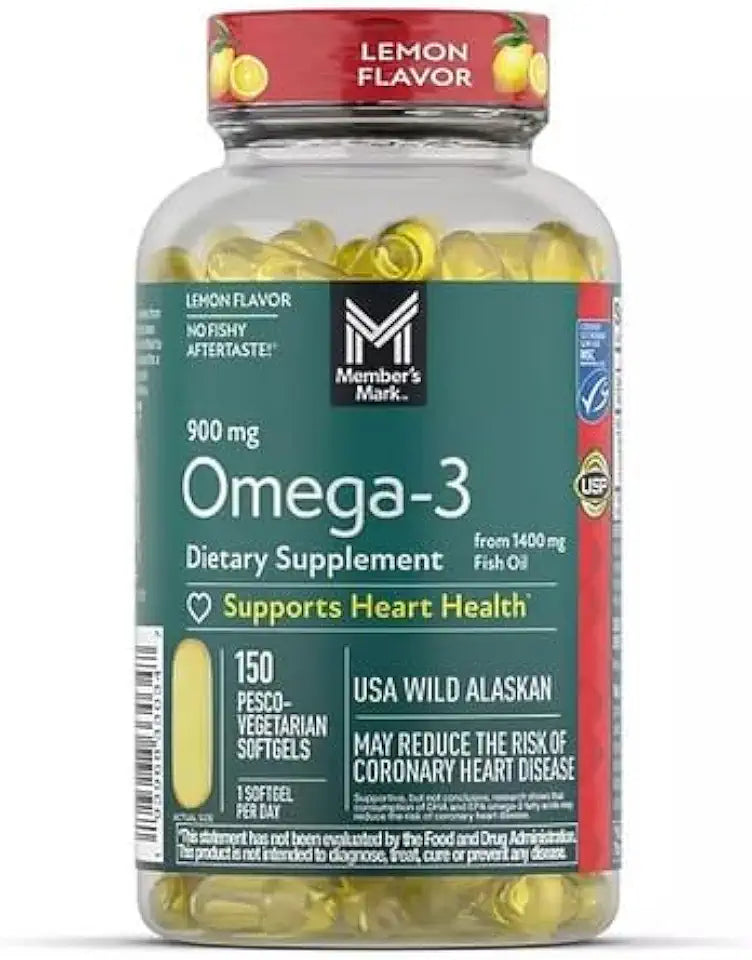 900mg Triple Strength Fish Oil Softgels Lemon Flavor 150 ct D606419
