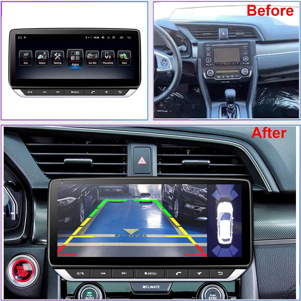 10.25inch Touch Screen Radio Replacement for Honda Civic T393