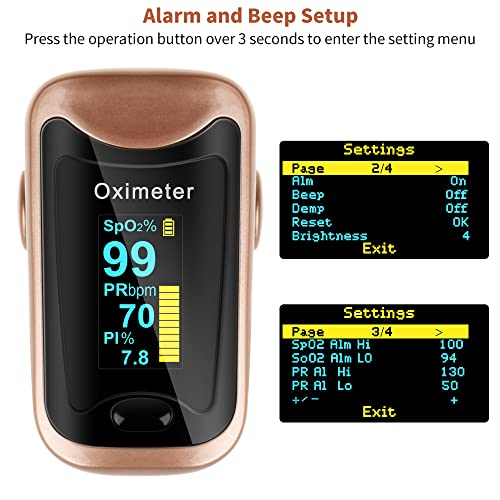 Pulse Oximeter Fingertip with Large OLED Digital Display B7725