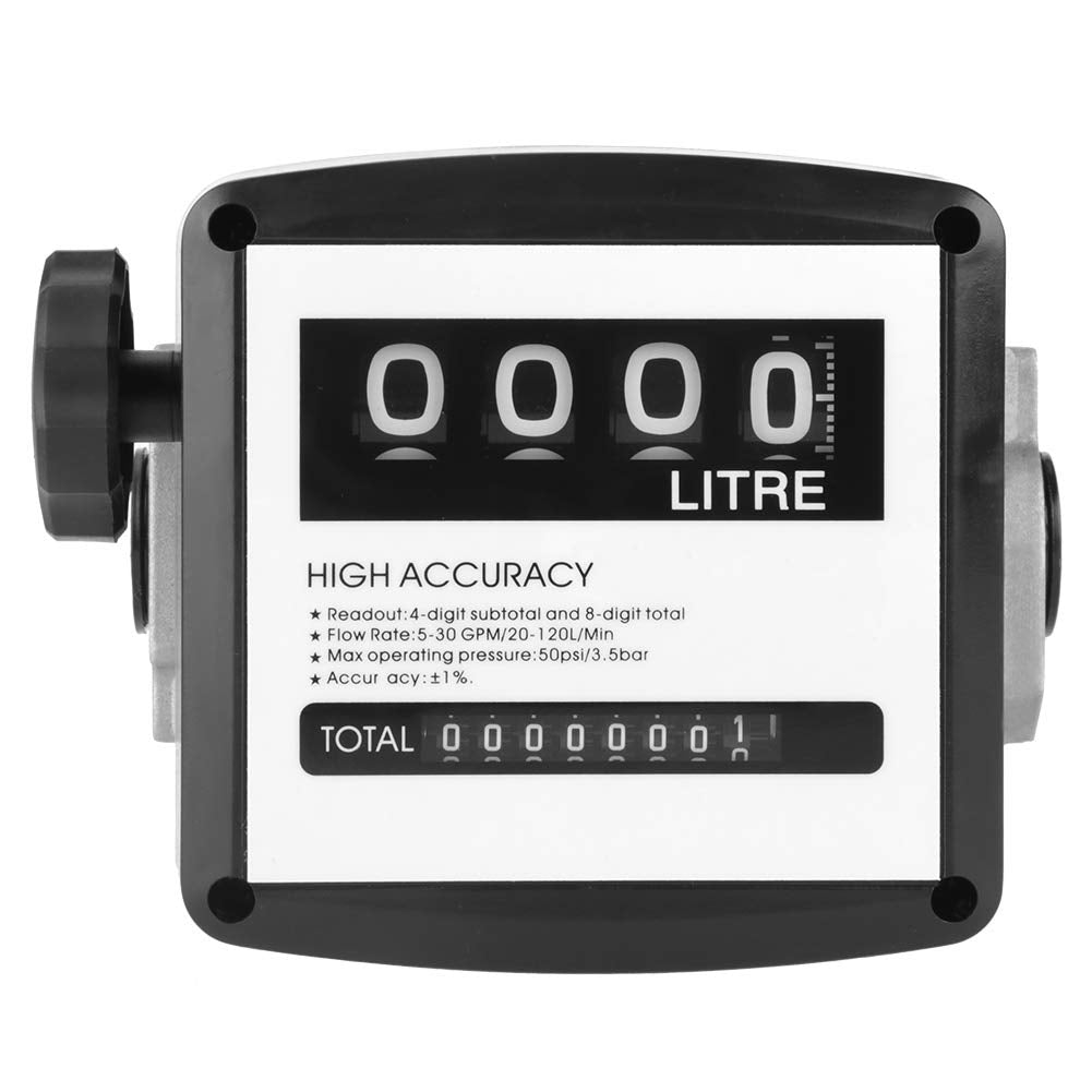 Digital Aluminum Flow Meter with 4-Digital Batch Display Pack of 2 X4602