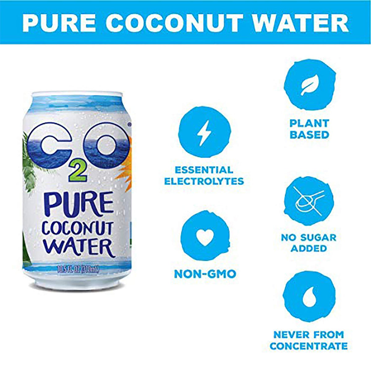 10.5 Fl Oz Pack of 24 Pure Coconut Water U23669
