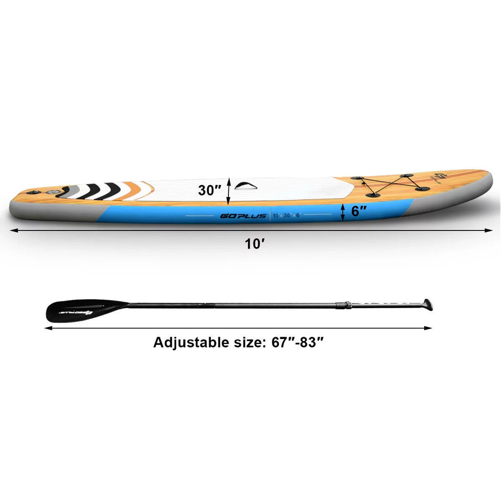 10' Inflatable Stand up Paddle Board with Bag Paddle Fin M6739