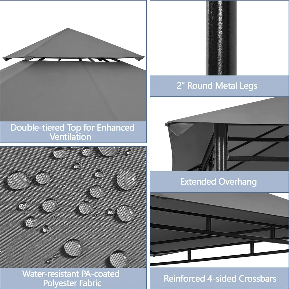 11×11 ft Outdoor Patio Gazebo Tent, Dark Gray V532366
