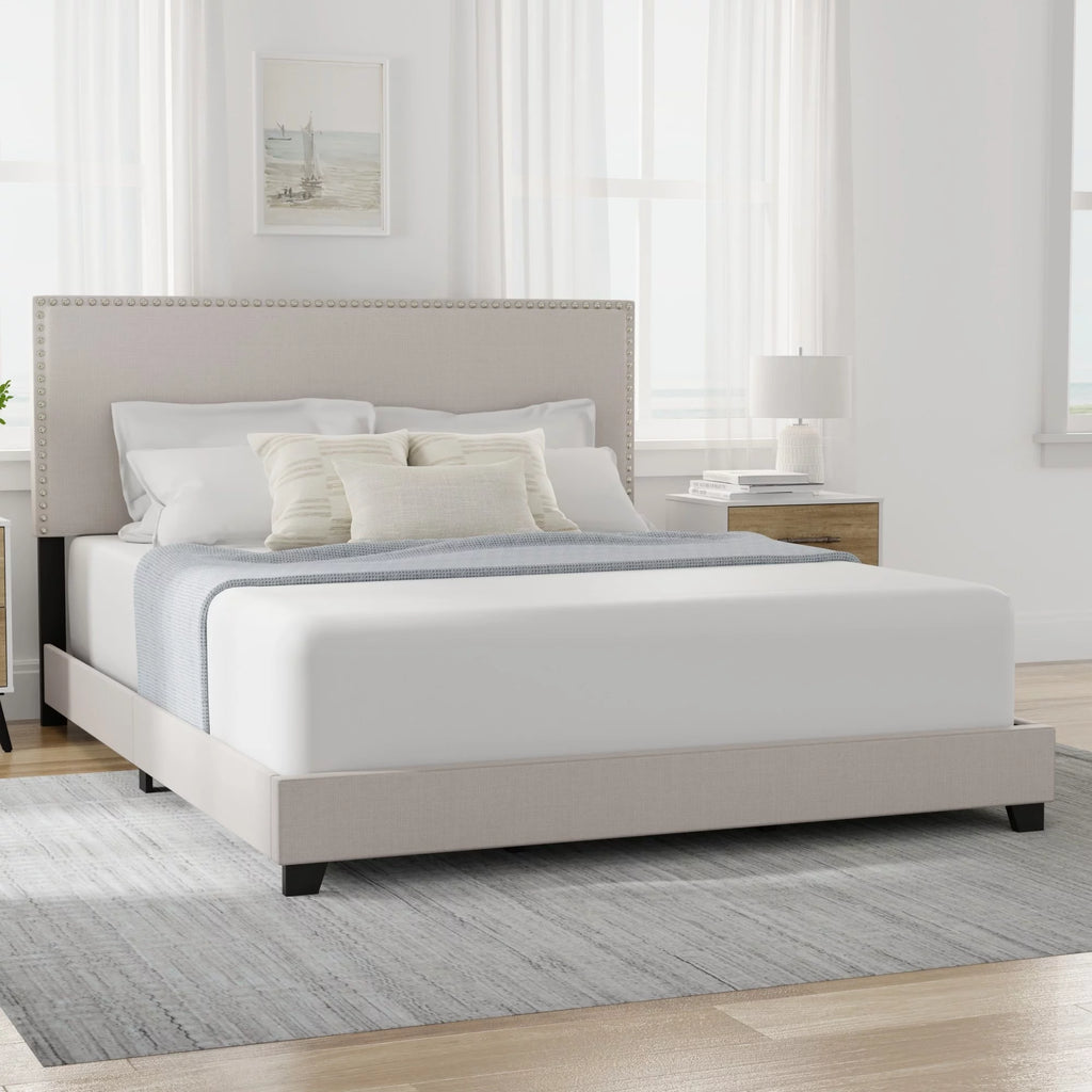 Charcoal Fabric Upholstered Queen Bed D6648