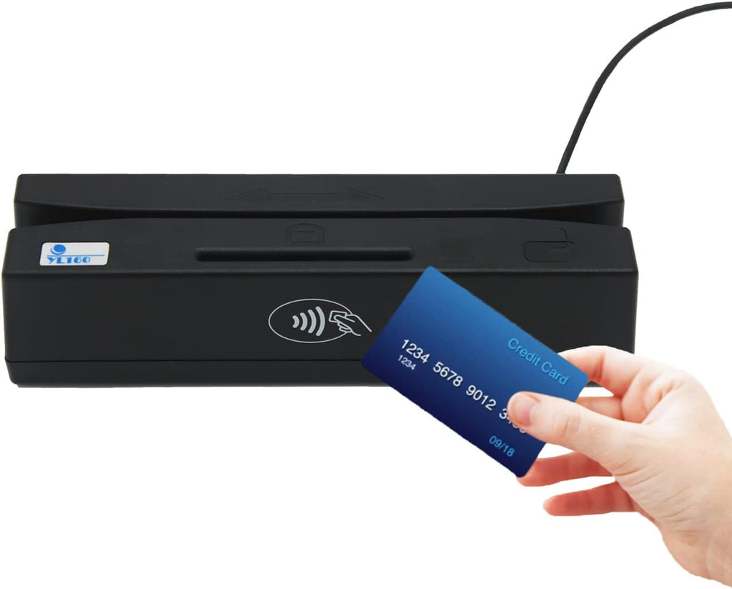 USB 4 in 1 Magnetic Swipe Card Reader with EMV Chip, RFID, PSAM R727