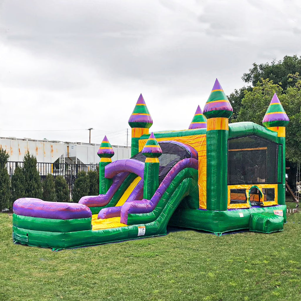 Inflatable Bounce House with Dual Water Slides and Pool with Blower F753858