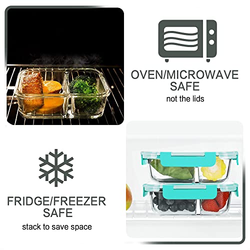 10-Pack 22 Oz White Glass Meal Prep Containers with Lids D53160