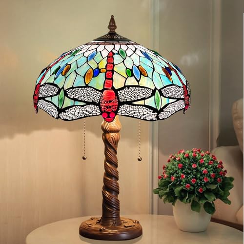Tiffany Stained Glass Table Lamp 2-Light 16x16x24 Inches Z50546