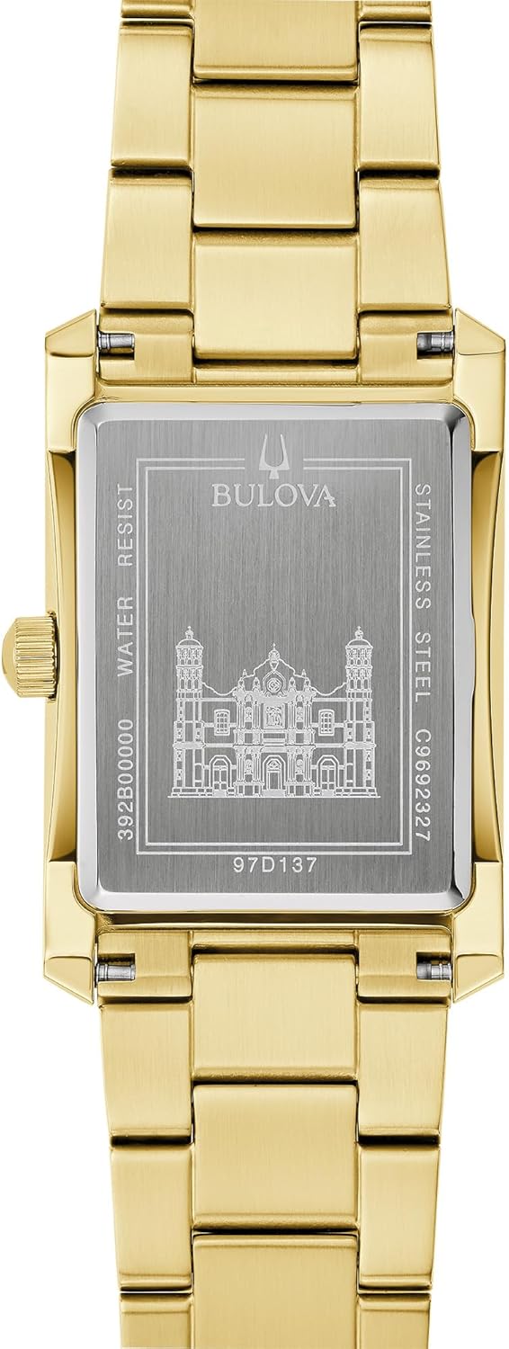 Gold Stainless Steel Quartz Watch with Diamonds I38325