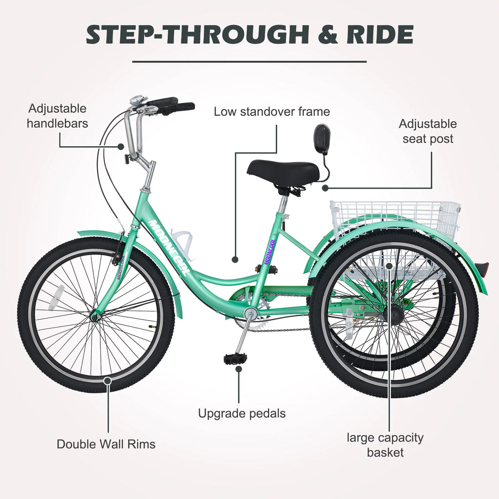 24 Single Speed Tricycle with Large Basket I446057