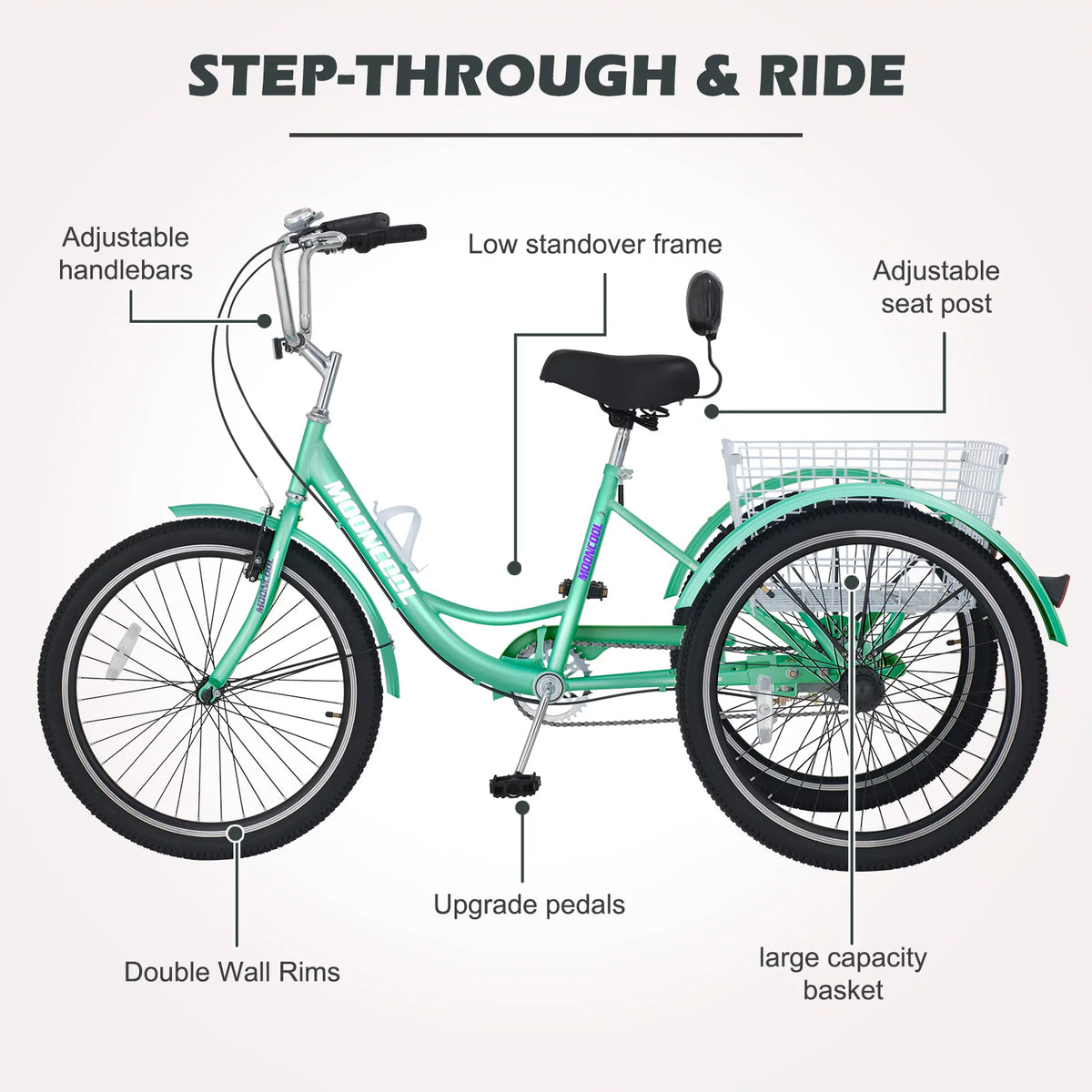 24 Single Speed Tricycle with Large Basket I446057
