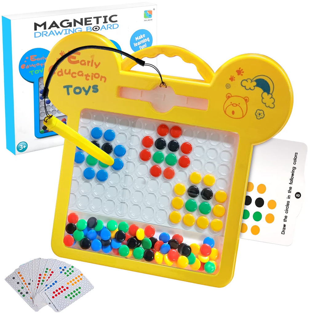 Magnetic Dots Board Montessori Educational Preschool Toy Doodle Board 9x8" with Magnetic Beads X70553