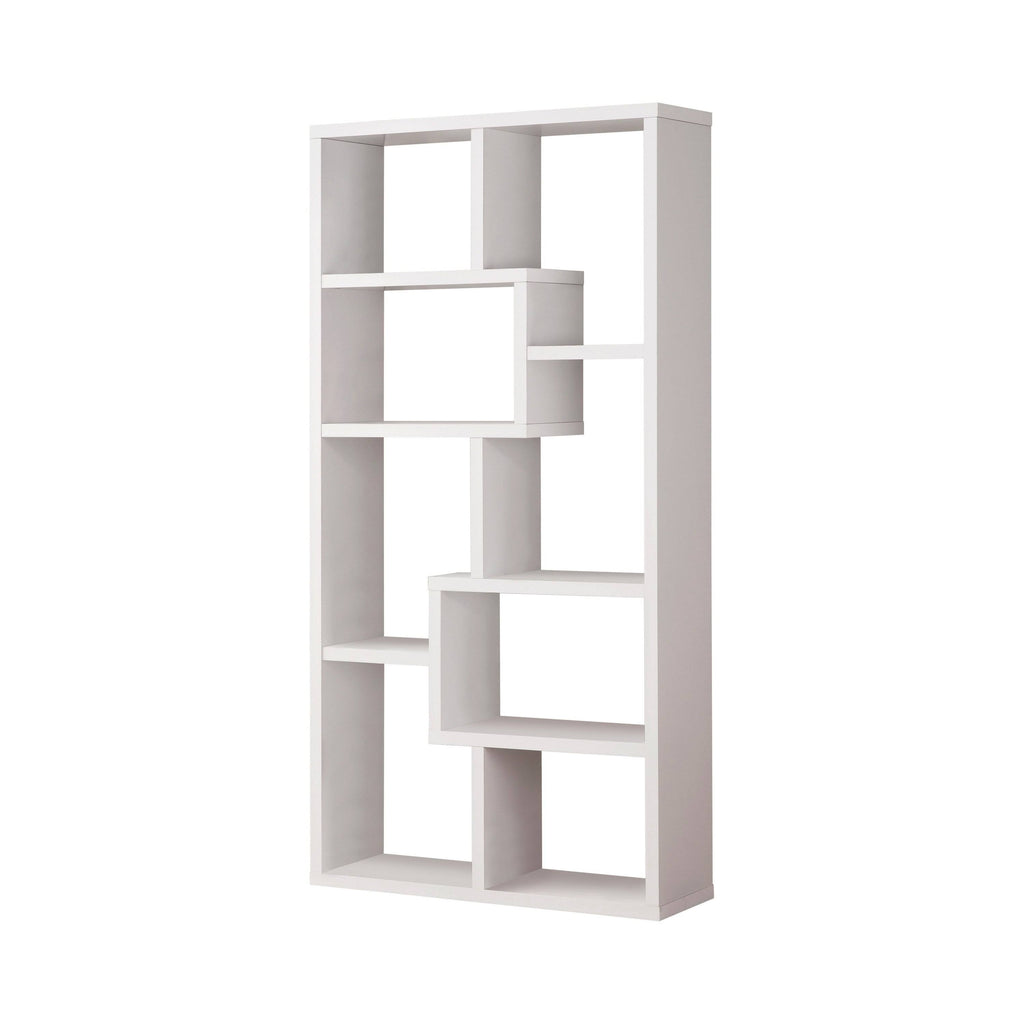 8-Shelf Geometric Bookcase Cappuccino C41037