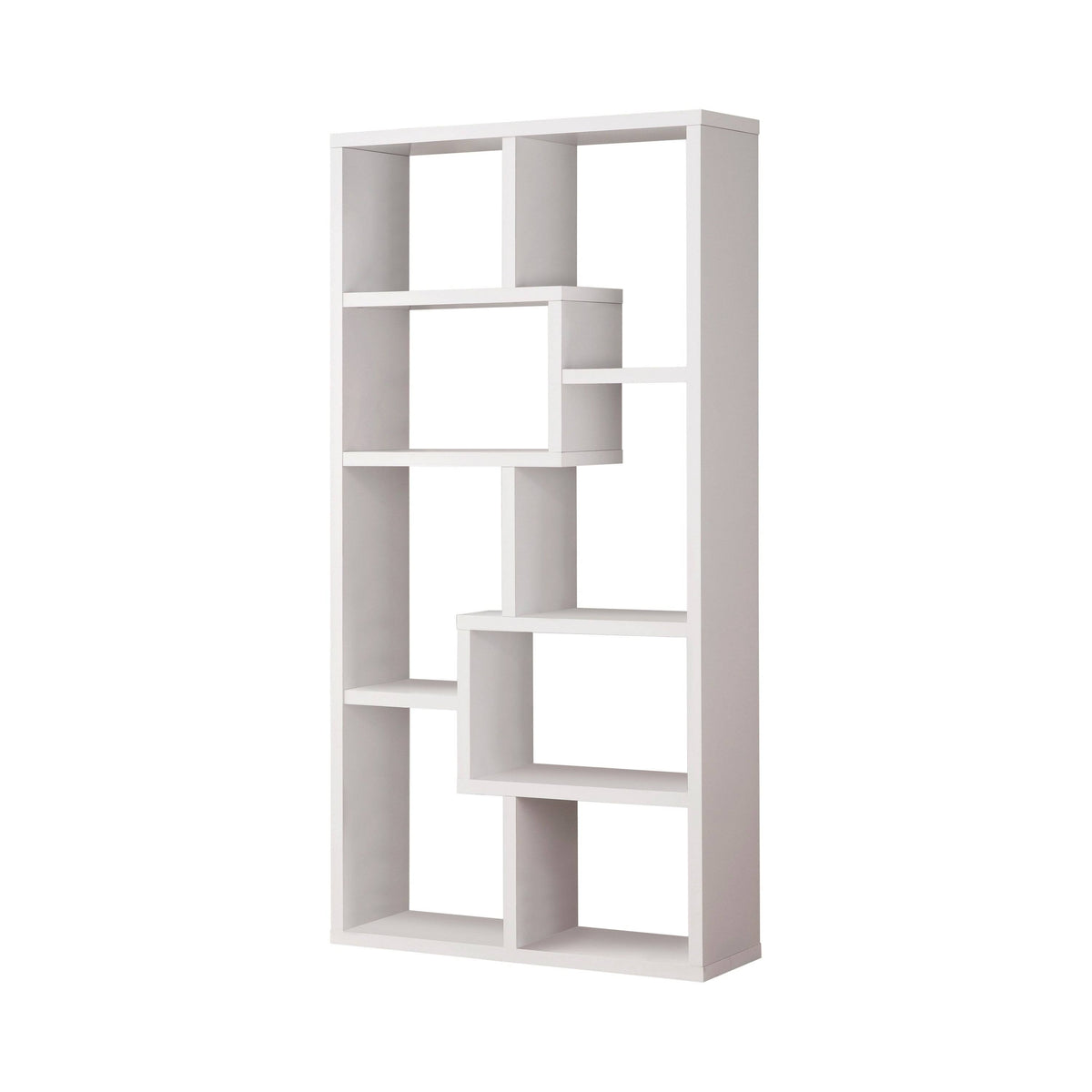 8-Shelf Geometric Bookcase Cappuccino C41037