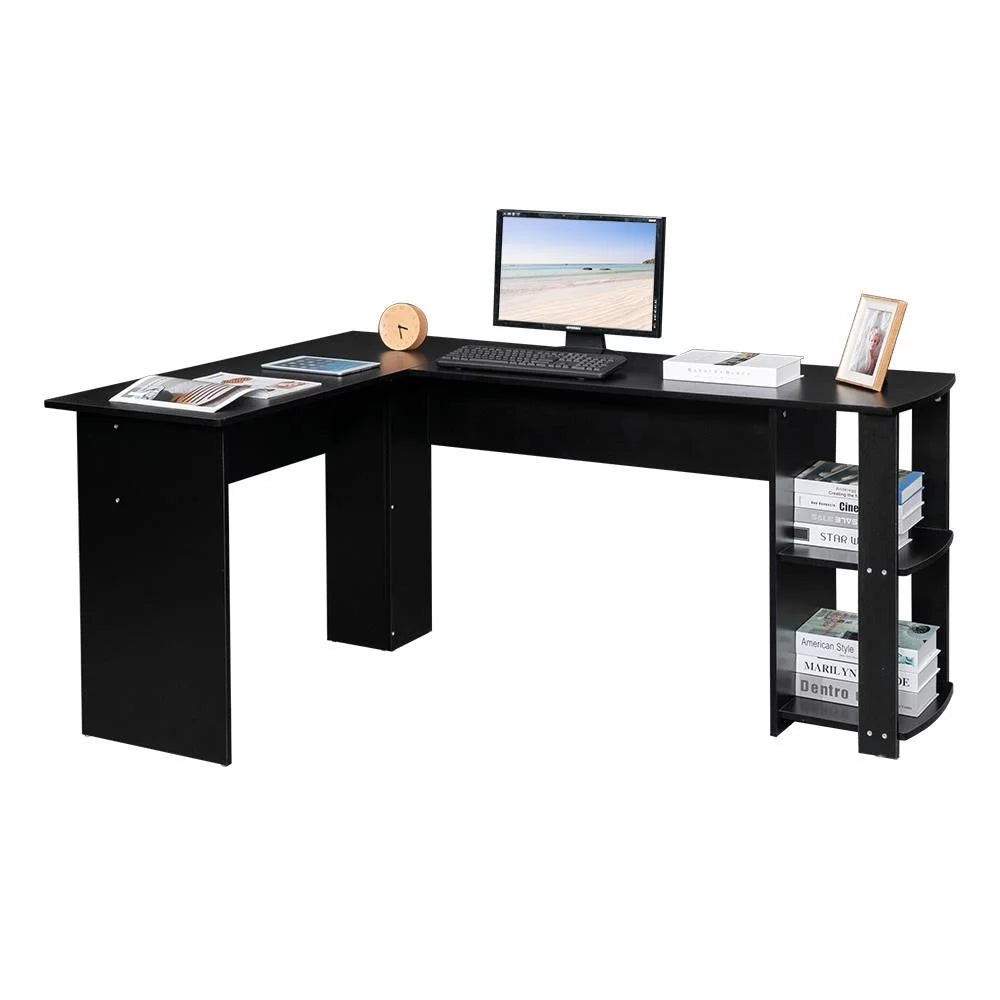 L-Shaped Computer Desk with Bookshelves W364566