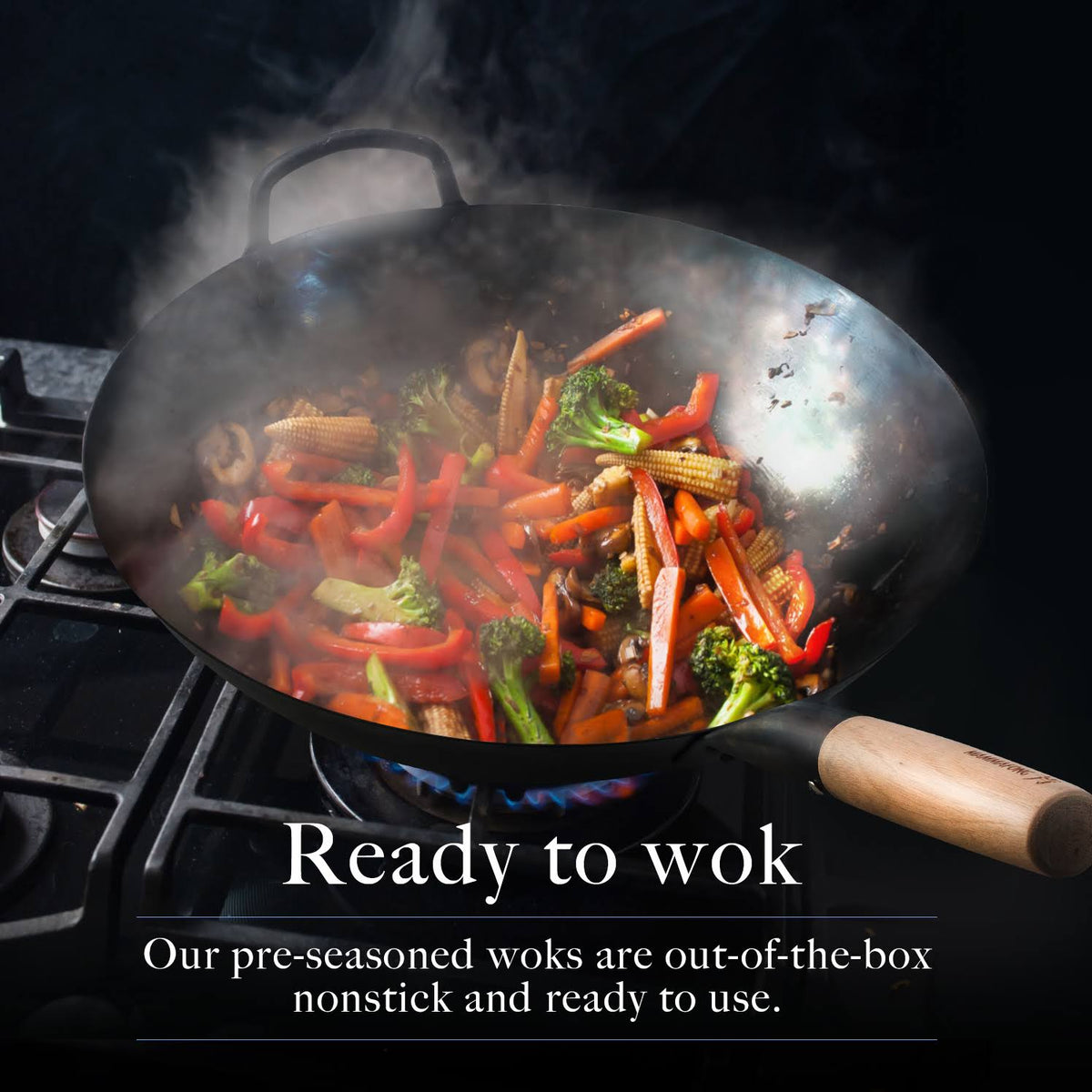 14 inch Blue Carbon Steel Wok I9002