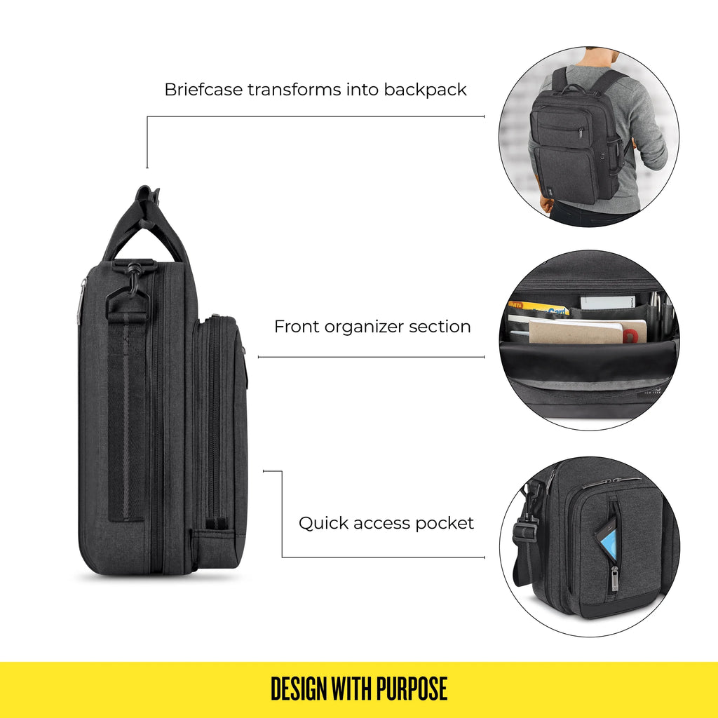 Gray Laptop Briefcase Backpack M620