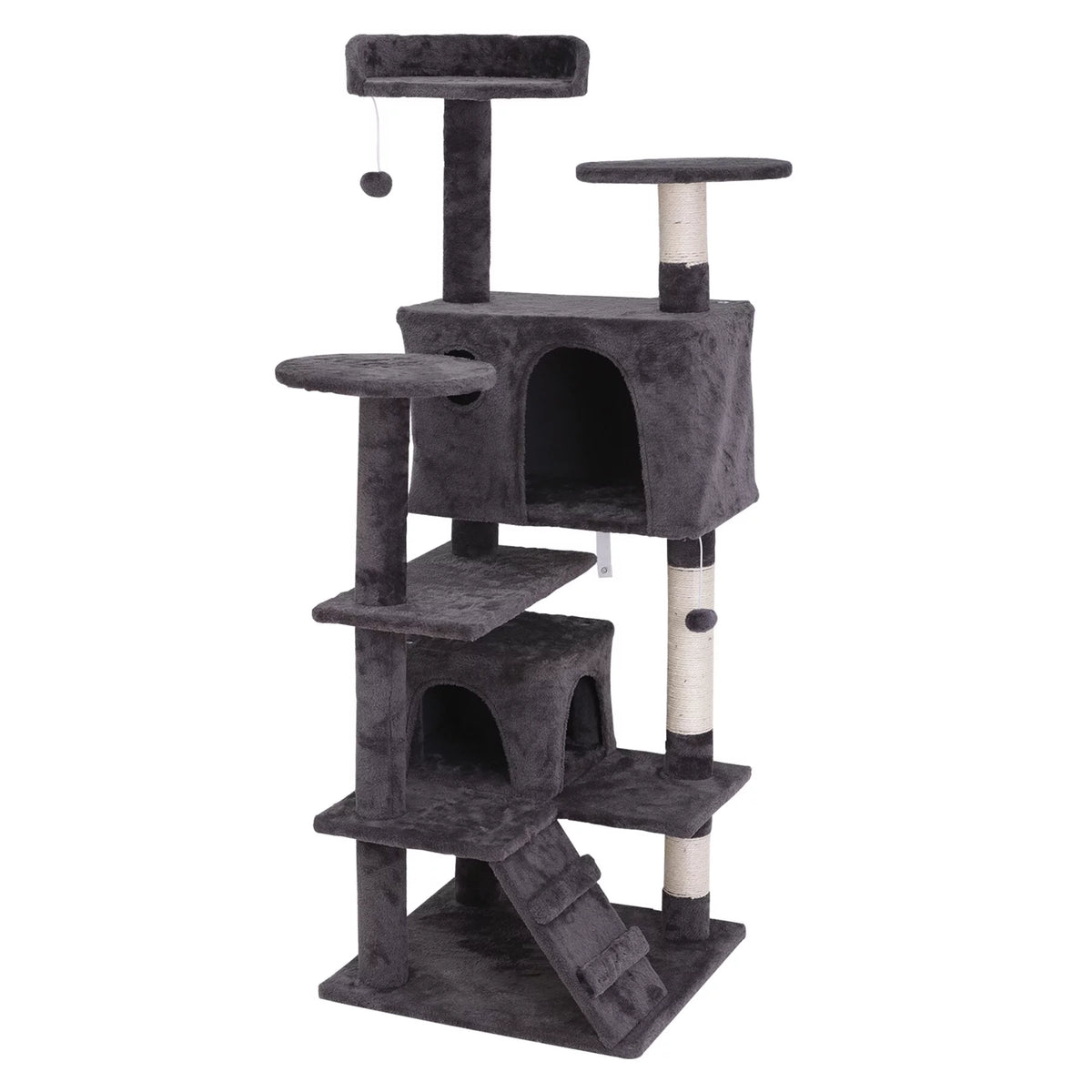 55-in Dark Gray Cat Tree & Scratching Post Tower Z462