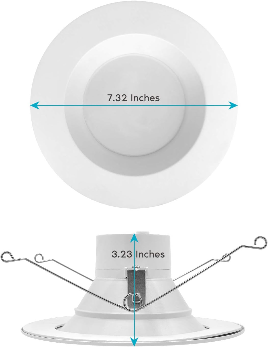 5/6 Inch LED Recessed Retrofit Downlight, 14W=90W, CCT Color Selectable, Dimmable, 1100 Lumens, Wet Rated, Smooth Trim (4 Pack) P319262