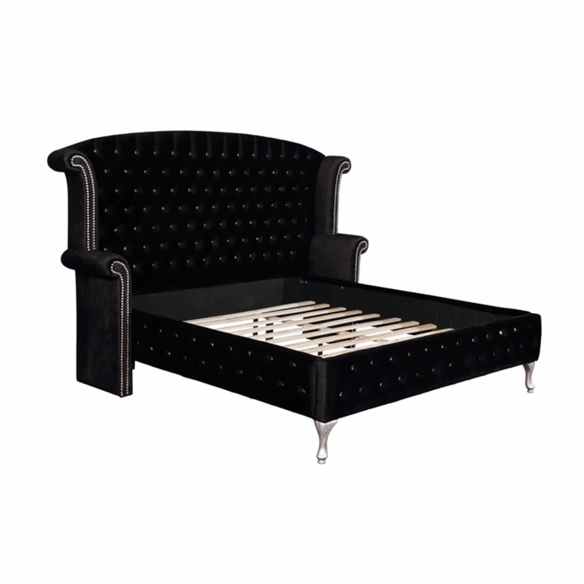 Gray Tufted Velvet Upholstered King Bed C950