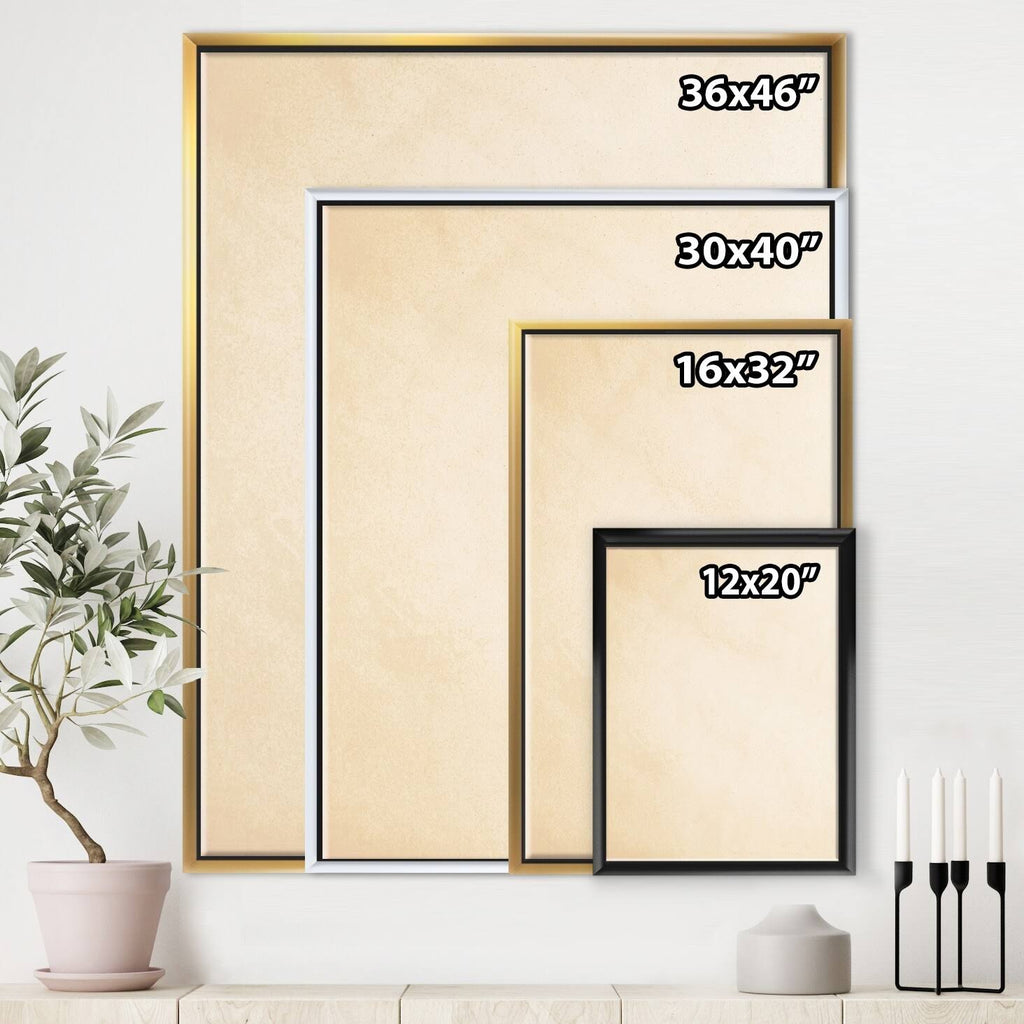 Brown Modern Geometric Framed Canvas S695965