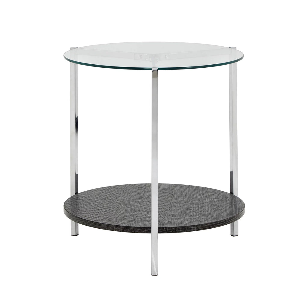 Round Glass Top End Table A463071